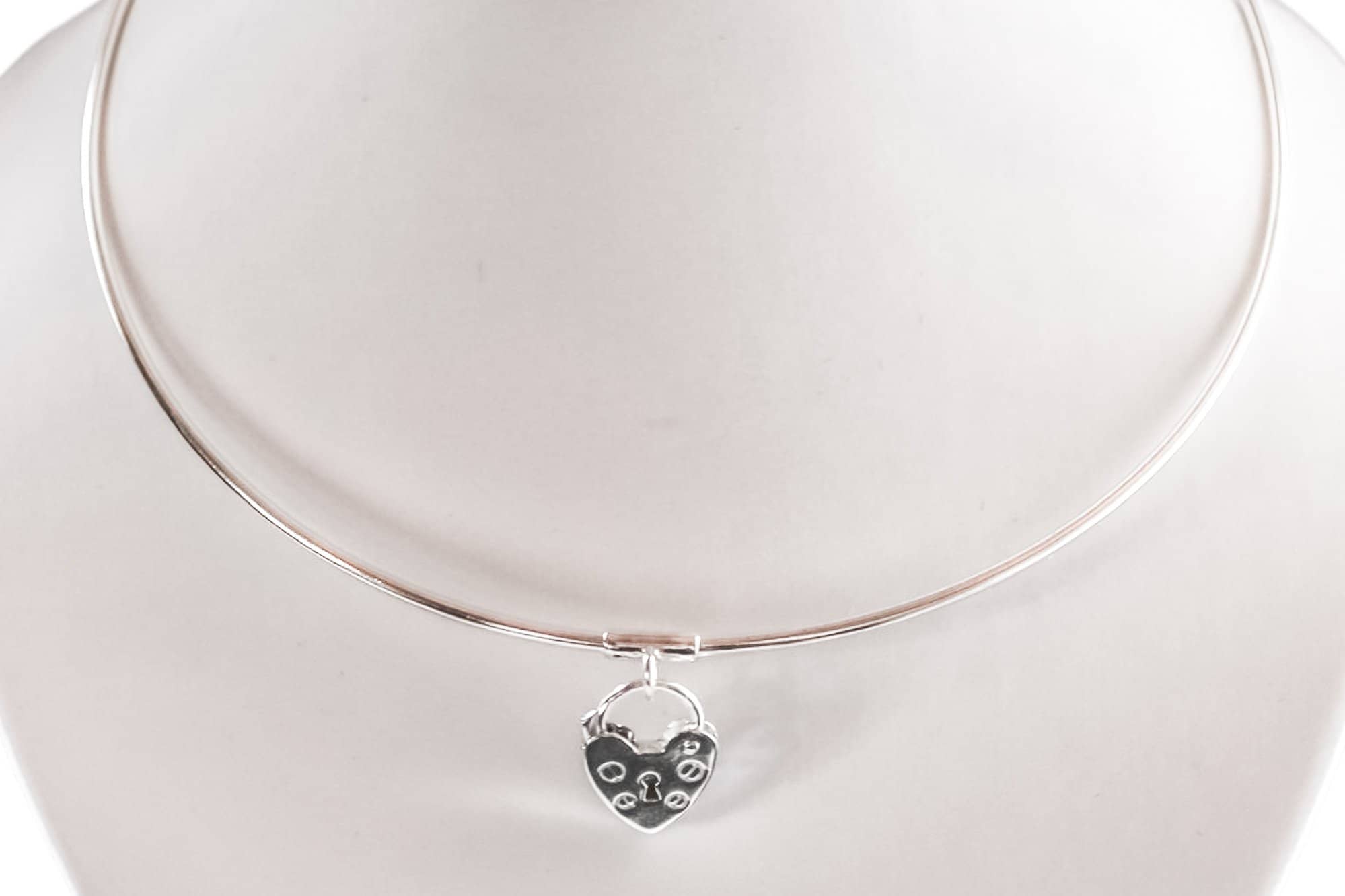 Buy Locking Necklace Submissive Choker Day Collar Nickel Heart Lock Online  in India - Etsy